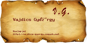 Vajdics György névjegykártya